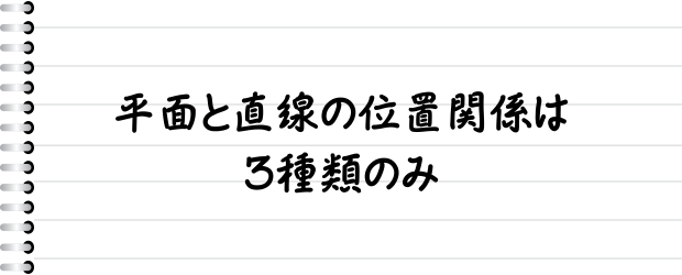 平面と直線の位置関係は3種類のみ